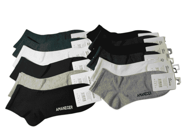 Pack X12 Medias Cortas Soquete Amanecer Hombre Algodón