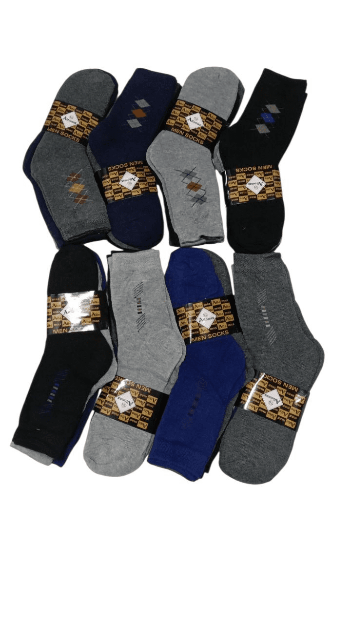 Pack X12 Medias Térmicas Media Caña Altomax Hombre Invierno