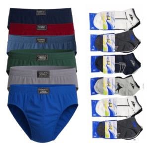 Combo X6 Slip Calzoncillos Hombre + 6 Pares Medias Soquetes