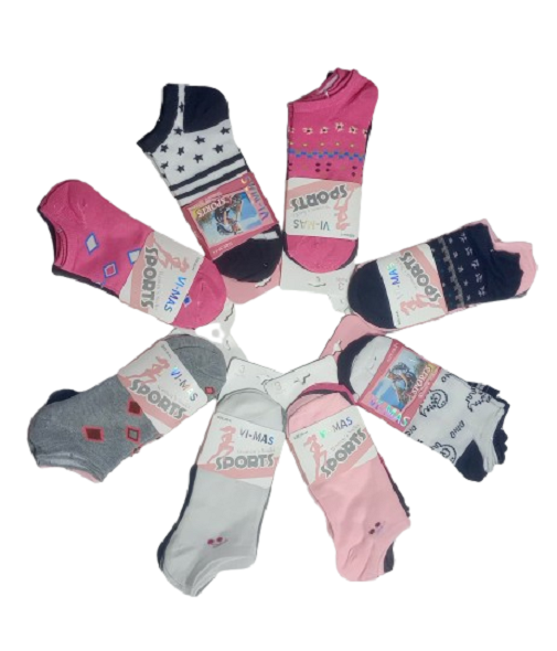 Pack X6 Medias Dama Soquetes Mujer Invisible Estampa - Imagen 7