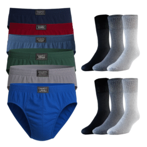 Combo X6 Slip Calzoncillos Hombre + 6 Pares De Medias Largas