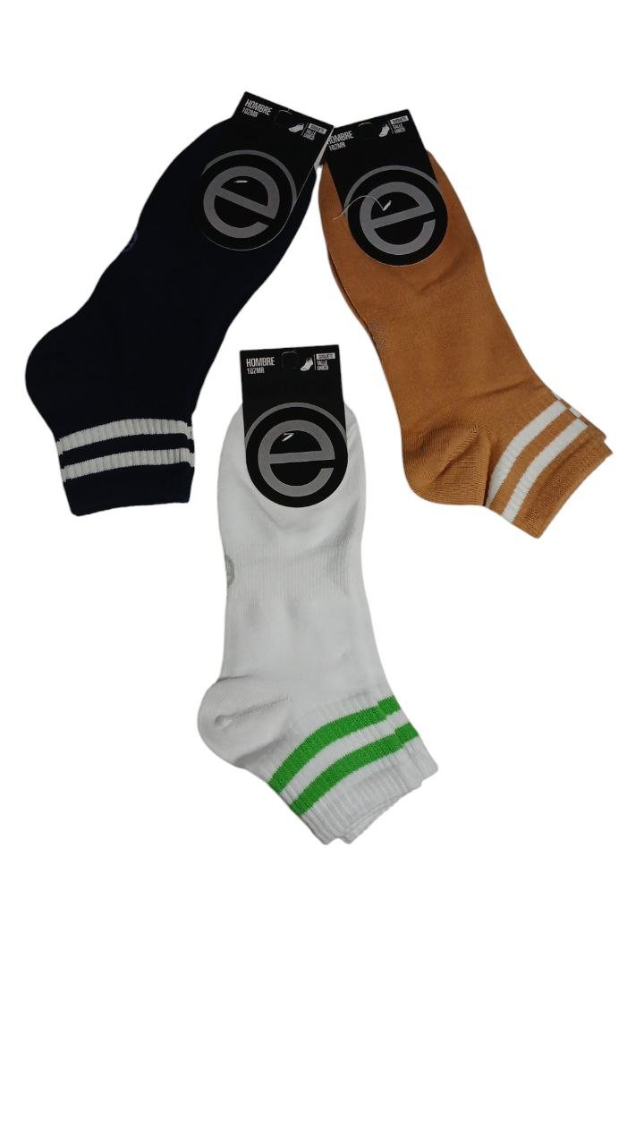 Pack X6 Medias Hombre Rayado Soquete Algodon Art. 102mr - Imagen 4