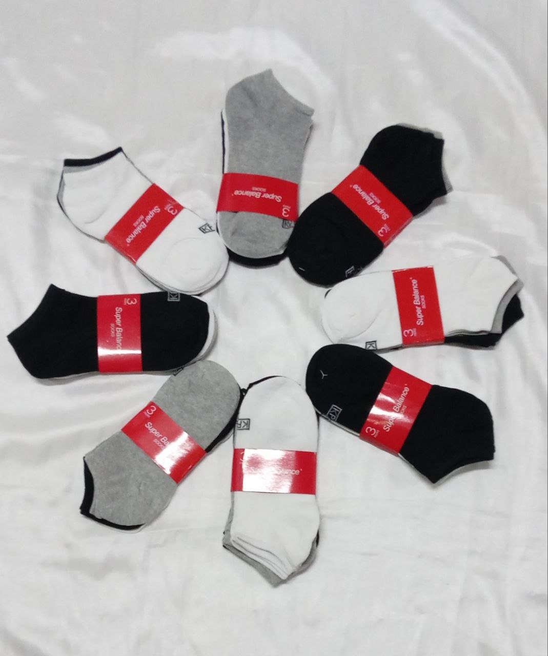 Pack X6 Medias Soquete Unisex Cortas Super Balance Algodon - Imagen 4