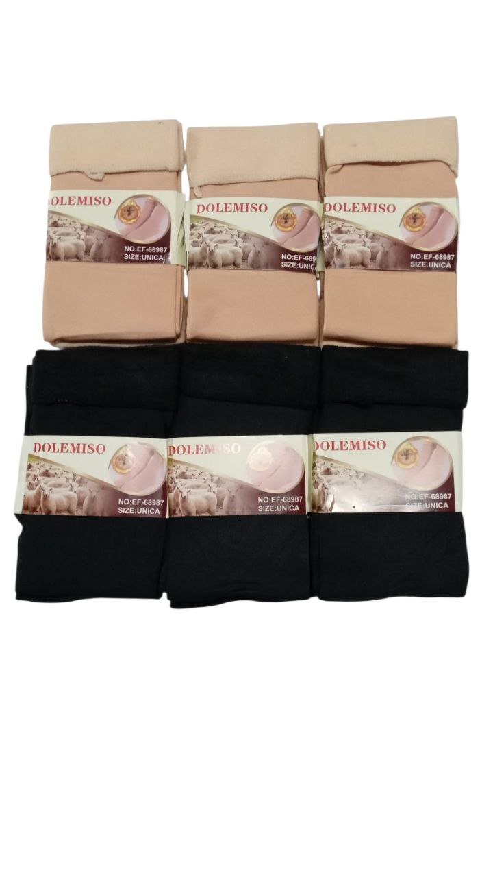 Pack X12 Medias Termicas Piel Fashion Mujer Peluche X Dentro