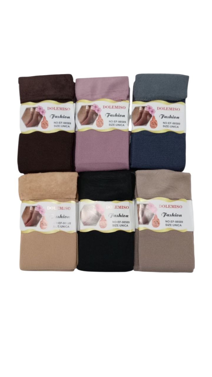 Pack X12 Medias Termicas Piel Fashion Mujer Peluche X Dentro - Imagen 2