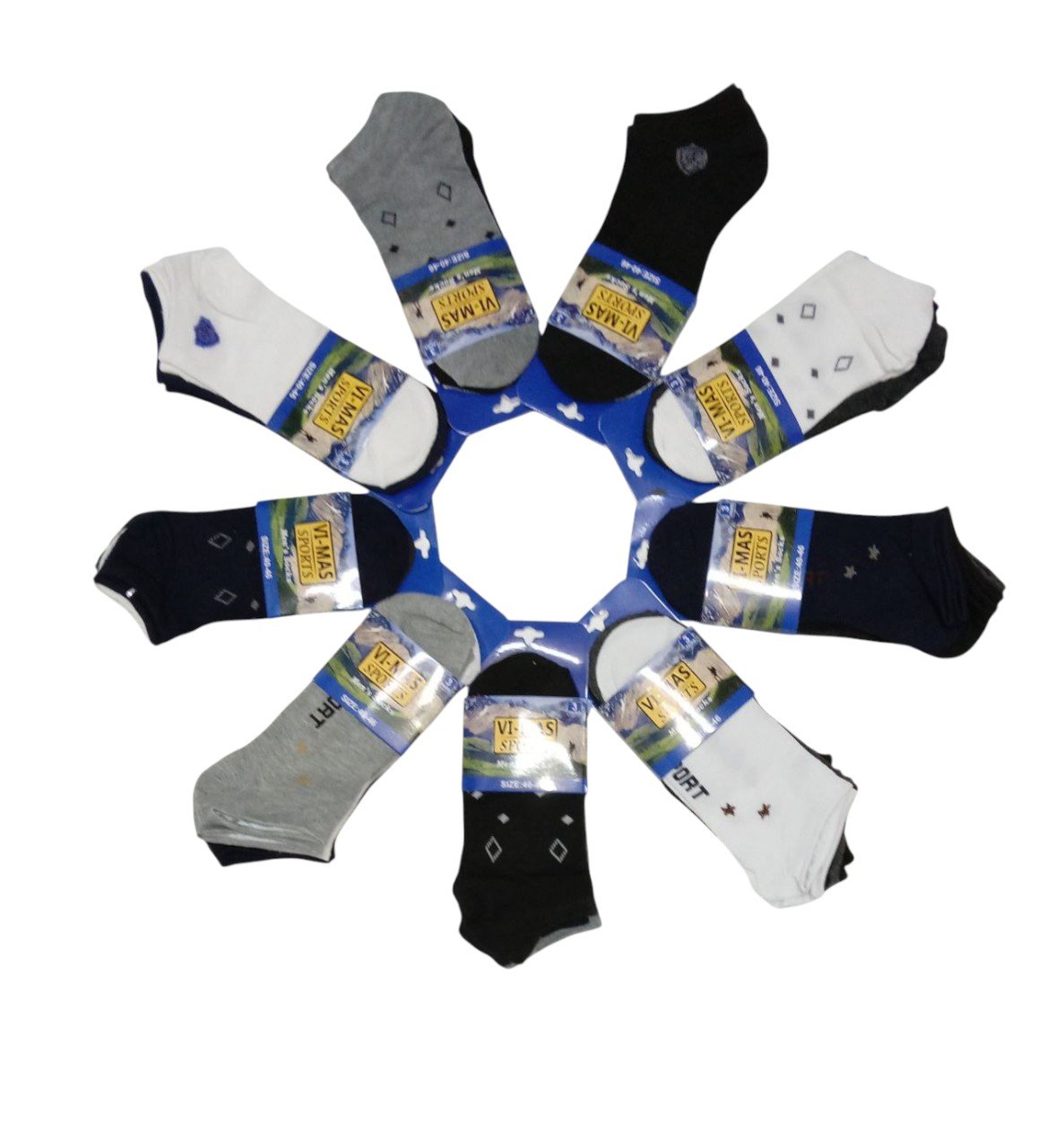 Pack X12 Medias Soquetes Invisibles Vi Mas Hombre X Mayor