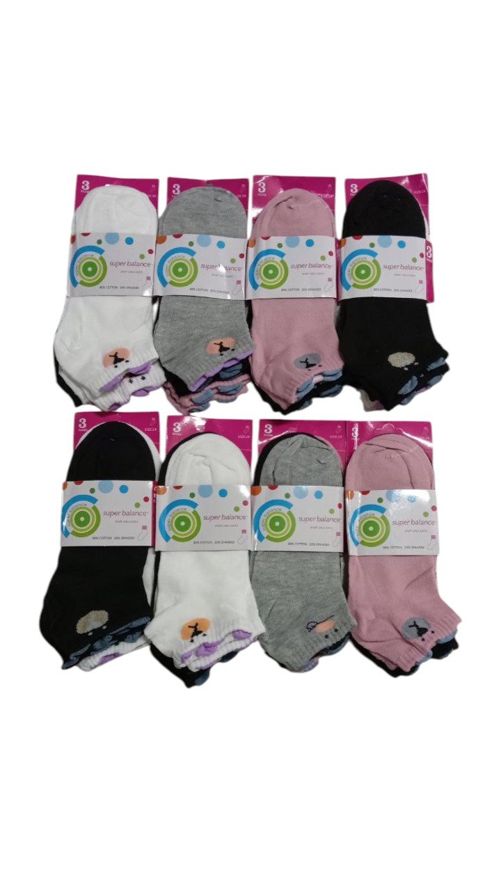 Pack X12 Soquete Dama Medias Invisible Orejitas Algodon