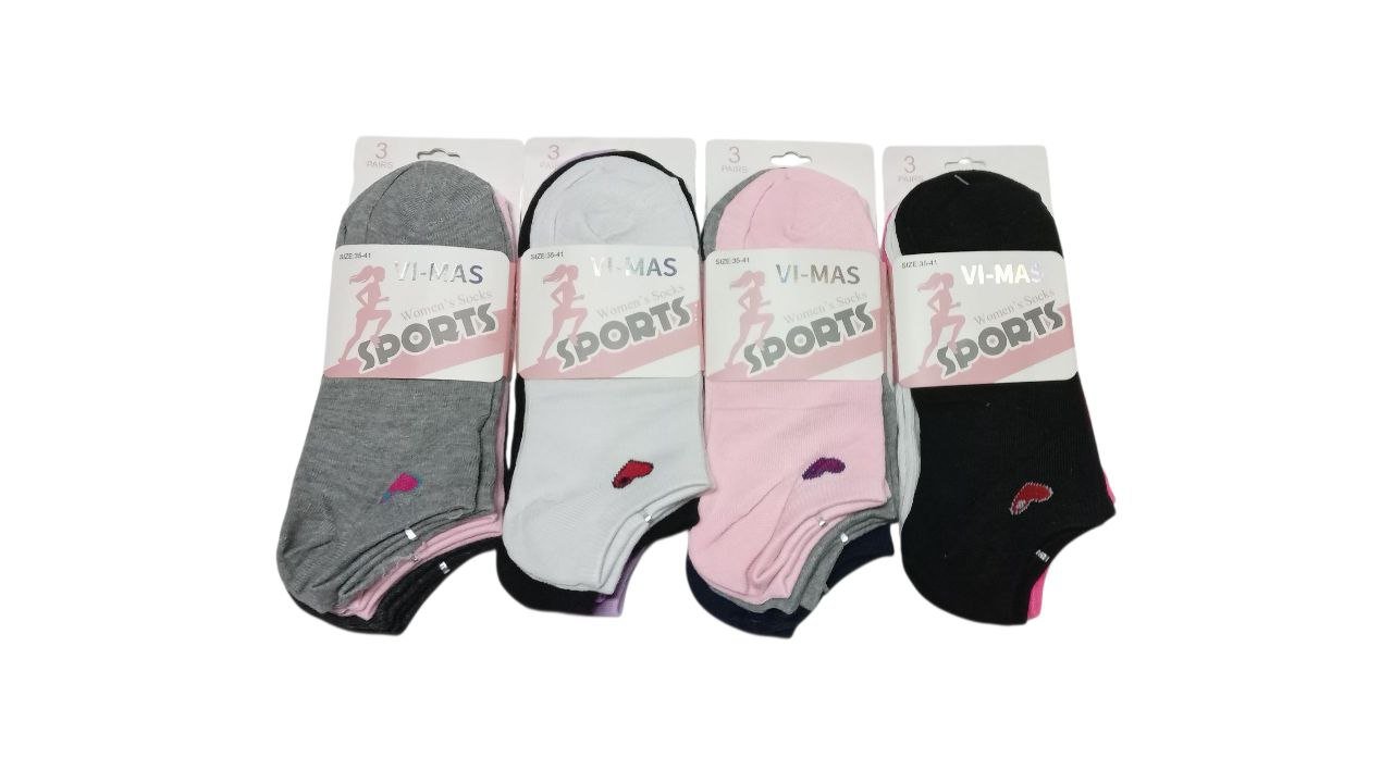 Pack X6 Medias Dama Soquetes Mujer Invisible Estampa - Imagen 3
