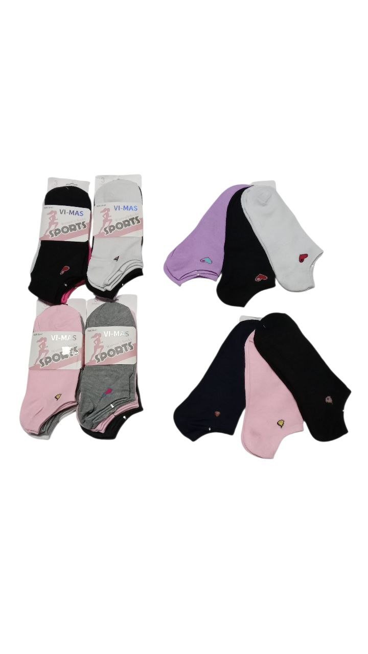 Pack X6 Medias Dama Soquetes Mujer Invisible Estampa - Imagen 2