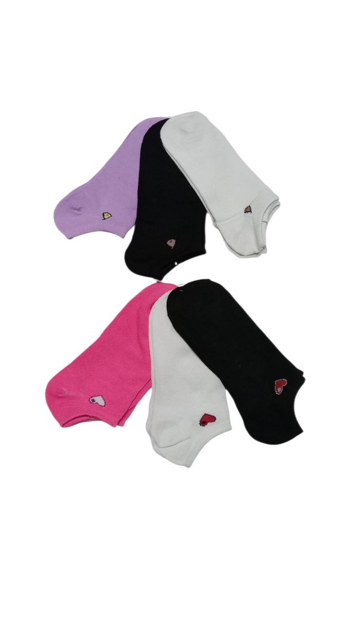 Pack X6 Medias Dama Soquetes Mujer Invisible Estampa